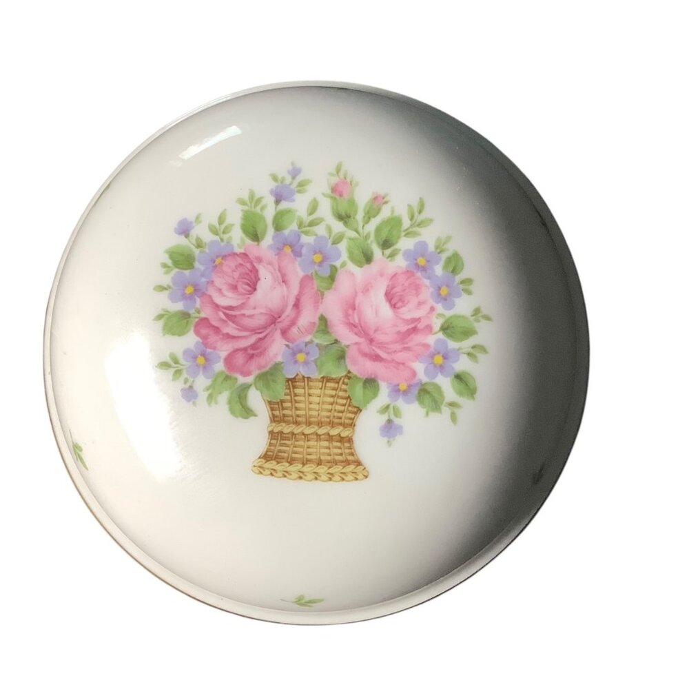 Kaiser Porcelain Marseille Floral Trinket Box 776/2 Gold‎ Trim Handmade Germany